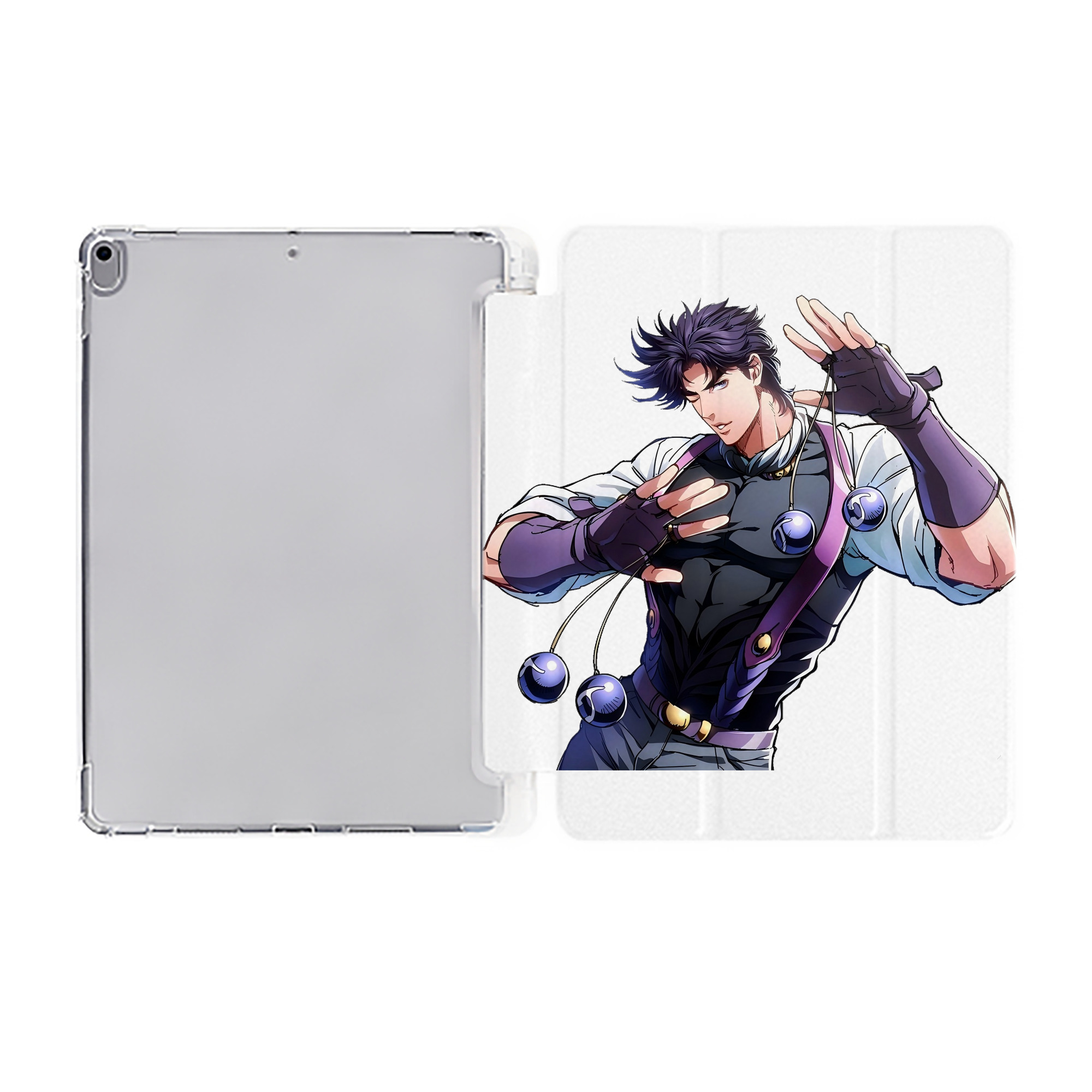 （画像用） ジョジョの奇妙な冒険 JoJo's Bizarre Adventure IPad ケース ペン収納付き 三つ折りスタンド PUレザー×シリコン 対応機種9.5/10.5/10.9インチ